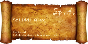 Sziládi Alex névjegykártya