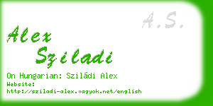 alex sziladi business card